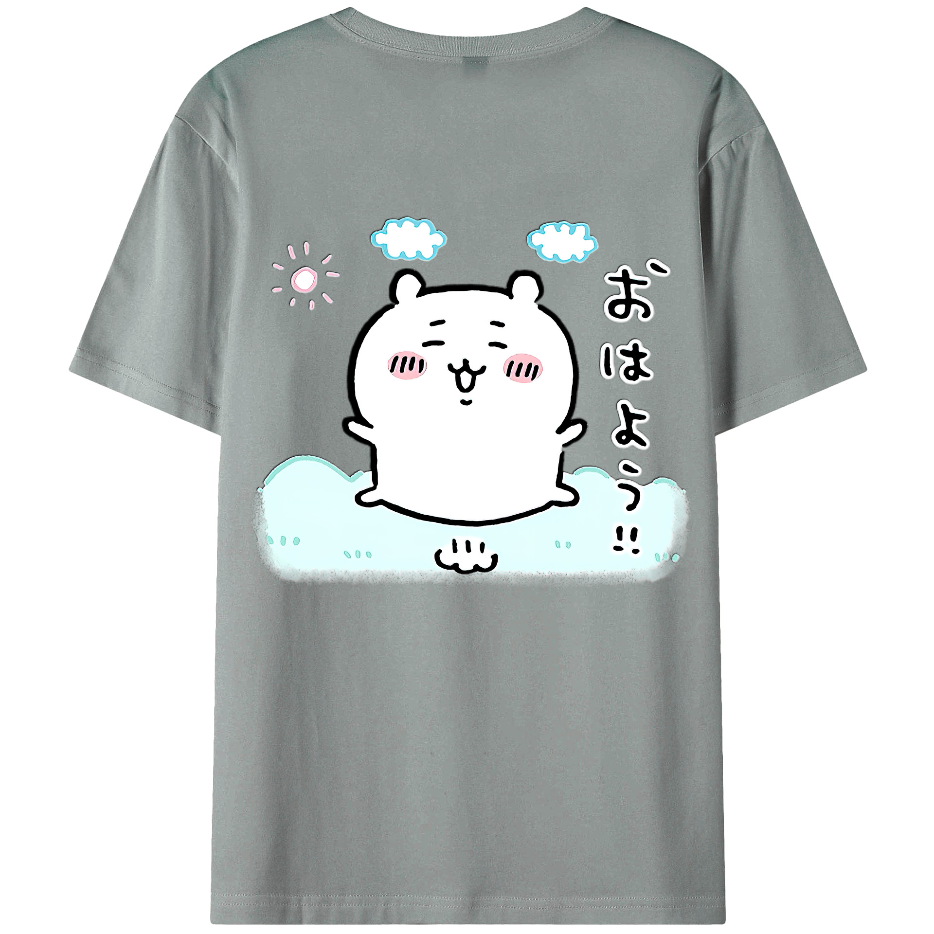 （画像用） ちいかわ ちいかわ Chii-kawa chiikawa 綿100％ メンズ半袖Tシャツ（バックプリント） 通気性